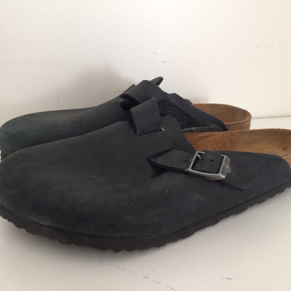 birkenstock boston black oiled leather